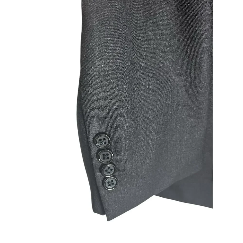 Hickey Freeman Blazer 46R Dark Gray Wool Men’s Loro Piana Italy Old Money